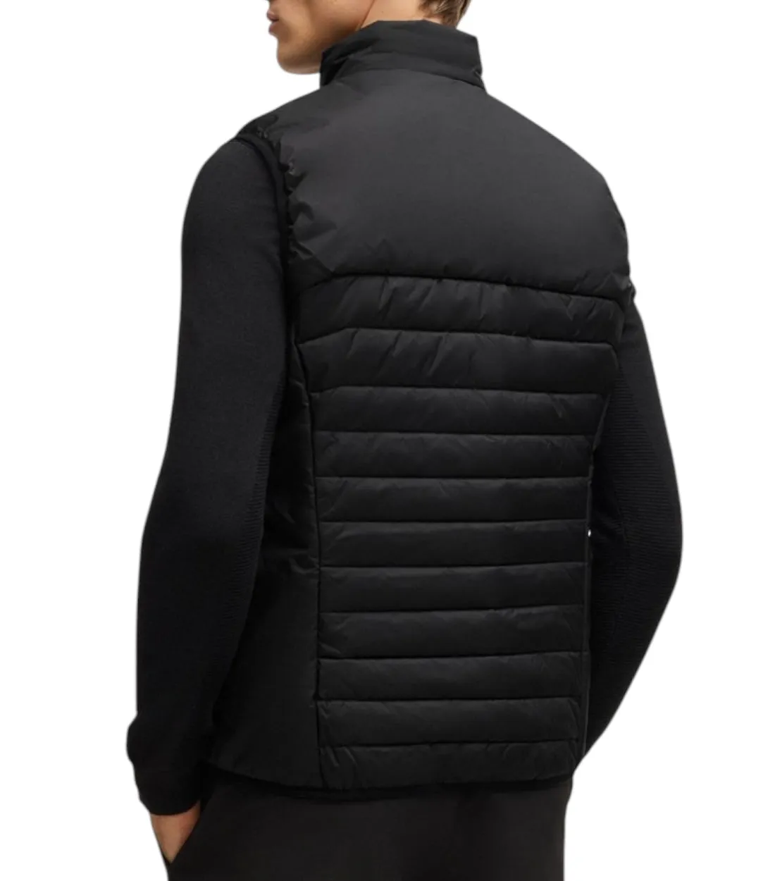 Boss Zwart Waterafstotende Bodywarmer Met Logo