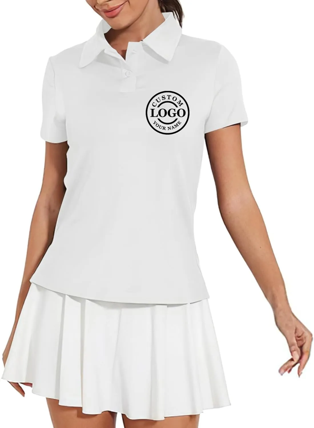 Custom Polo Shirt Add Your Text/Logo/Image Design Your Own Personalized Polo Shirts for Men Women Front Back Sleeve Print