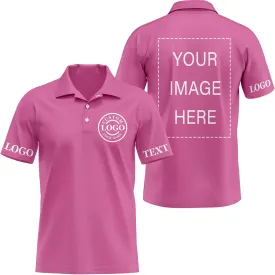 Custom Polo Shirt Add Your Text/Logo/Image Design Your Own Personalized Polo Shirts for Men Women Front Back Sleeve Print