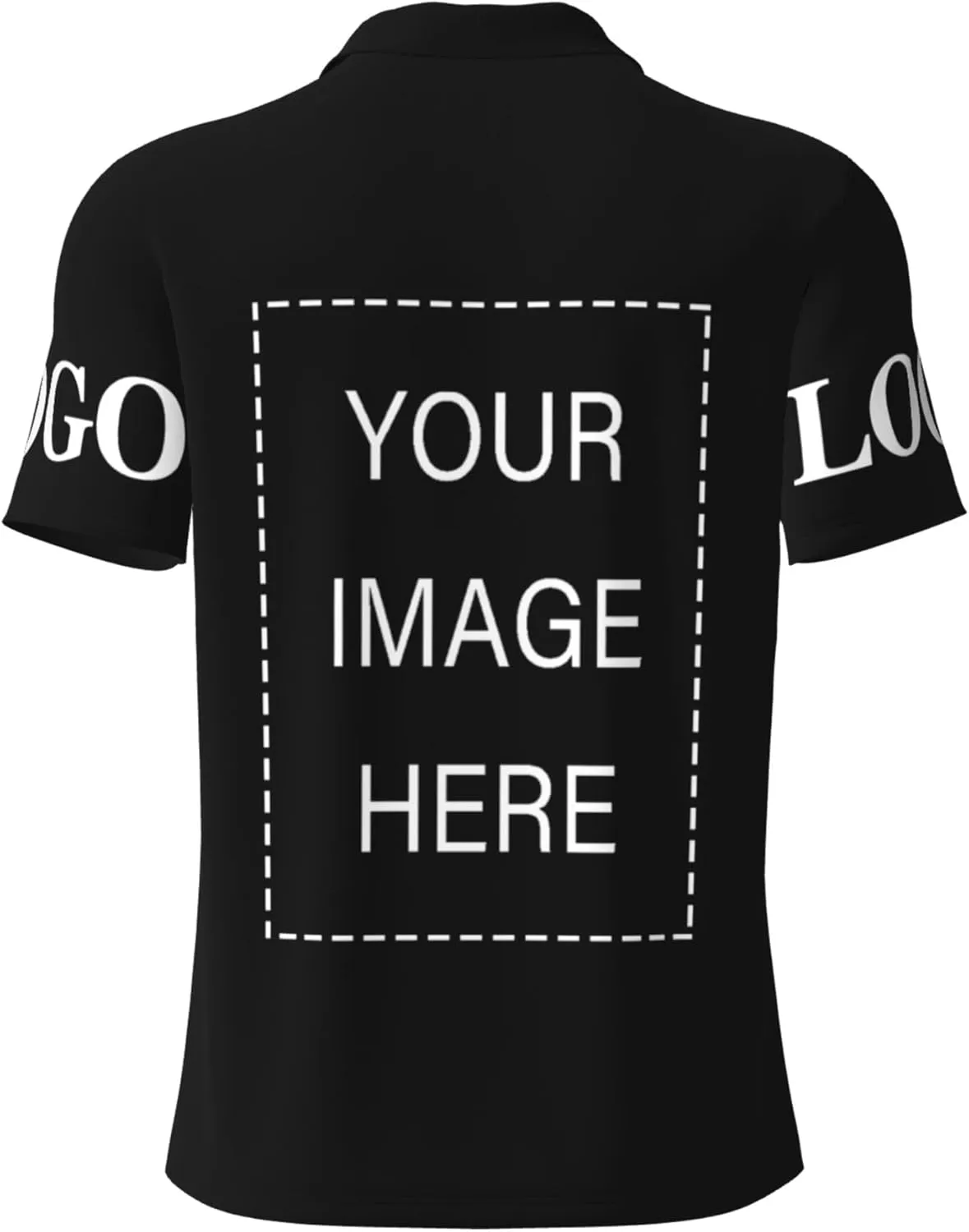Custom Polo Shirt Add Your Text/Logo/Image Design Your Own Personalized Polo Shirts for Men Women Front Back Sleeve Print