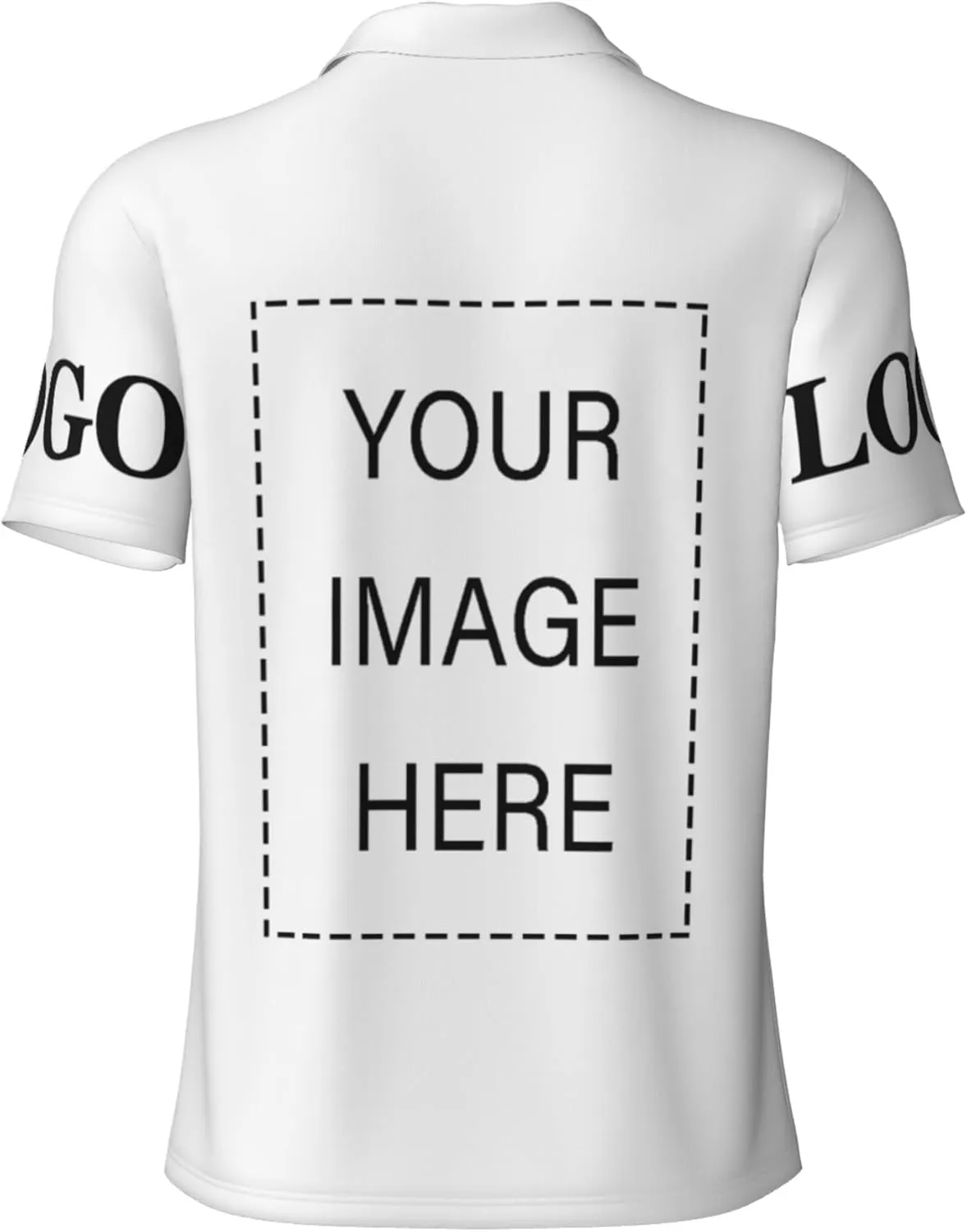 Custom Polo Shirt Add Your Text/Logo/Image Design Your Own Personalized Polo Shirts for Men Women Front Back Sleeve Print