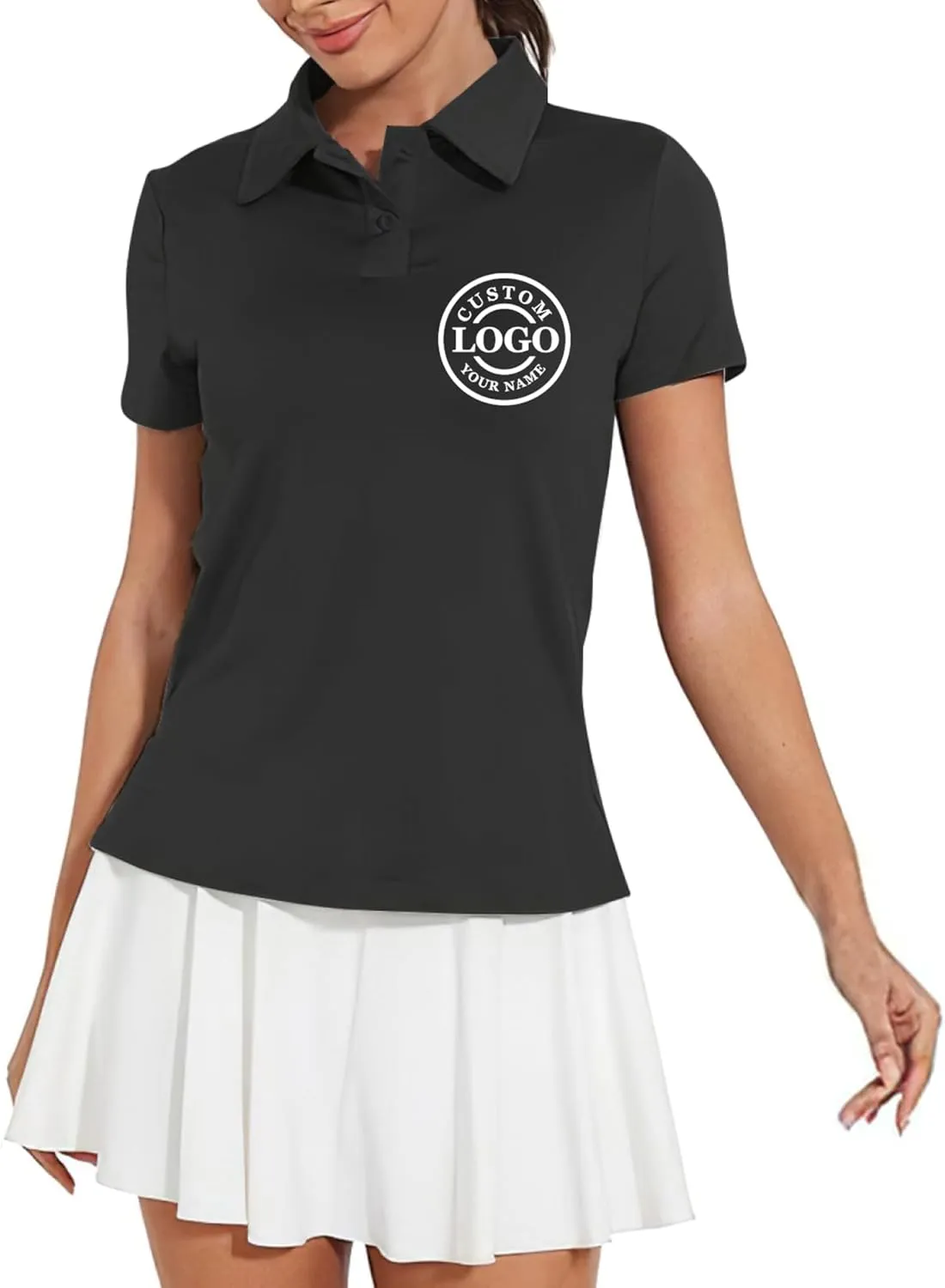 Custom Polo Shirt Add Your Text/Logo/Image Design Your Own Personalized Polo Shirts for Men Women Front Back Sleeve Print