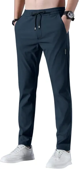 Glide Pants Men Lightweight Pull On Stretch Active Pants Palcomfy Quick Dry Water Resistant Hiking Pant with Pockets
