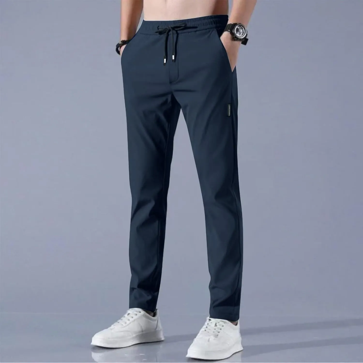 Glide Pants Men Lightweight Pull On Stretch Active Pants Palcomfy Quick Dry Water Resistant Hiking Pant with Pockets