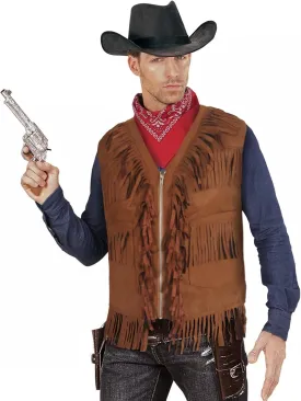 HOMELEX Brown Cowboy Vest for Men - Adult Halloween Leather Western Outfit Costume Accessories