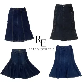 Y2K Maxi Floral Denim Skirts (SR-552)