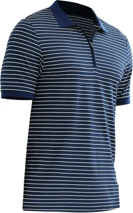 ZTN Men's Polo Shirts Short Sleeve Dry Fit Performance Moisture Wicking Zipper Golf Polo Shirts Striped Daily Casual T-Shirt